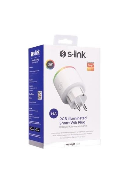 Swapp Sl-03 16A Akım Korumalı Akıllı Priz Rgb Işıklı 2.4 G Wifi Tuya Destekli fiyatları