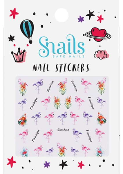 Tırnak Sticker Seti - Flamingos