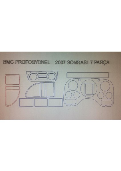 Bmc Profesyonel 2007> 7 Parça Torpido Kaplama