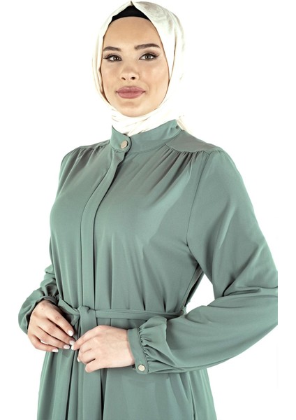 Iki Katlı Büzgülü Mint Ferace 3649 fiyatları