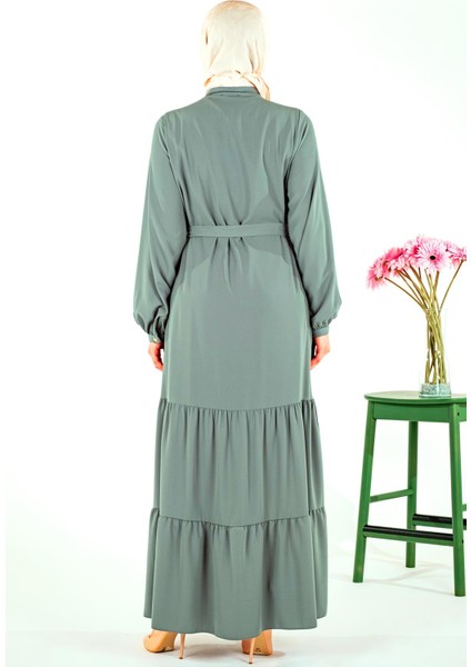 Iki Katlı Büzgülü Mint Ferace 3649 fırsatları