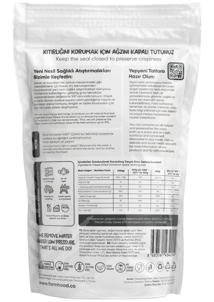 Freeze Dried Tarçınlı Elma Cipsi 20 gr