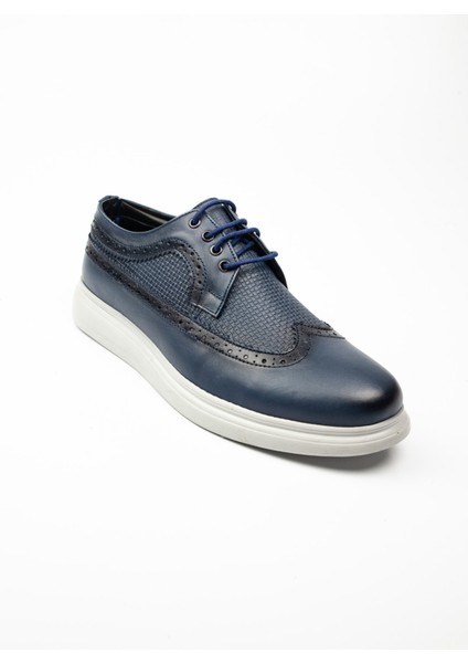 1062 Lacivert Deri Erkek Günlük Ayakkabı