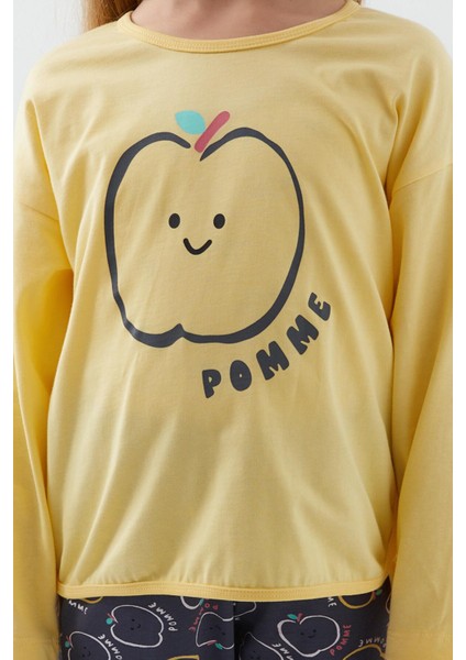 3063 Pomme Apple Kız Çocuk Uzun Kol Pijama Takım fırsatları