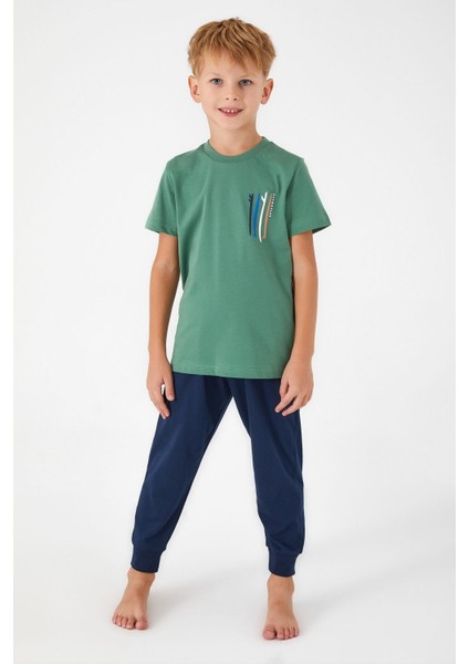 3019 Afterwave Erkek Çocuk Kısa Kol Pijama Takım