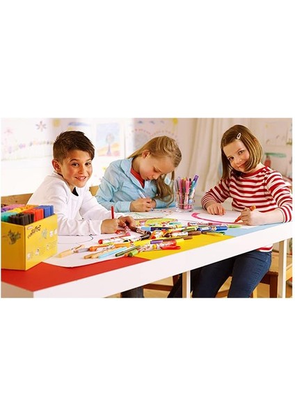 Jumbo Keçeli Kalem 12 Renk 1 Paket Fırça Uçlu 12 Li Keçeli Kalem Yıkanabilir Jumbo Canlı Renkler modelleri
