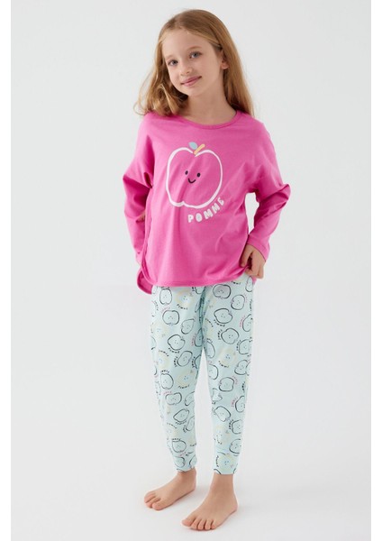 3063 Garson Pomme Apple Kız Çocuk Uzun Kol Pijama Takım