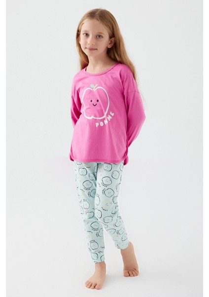 3063 Garson Pomme Apple Kız Çocuk Uzun Kol Pijama Takım