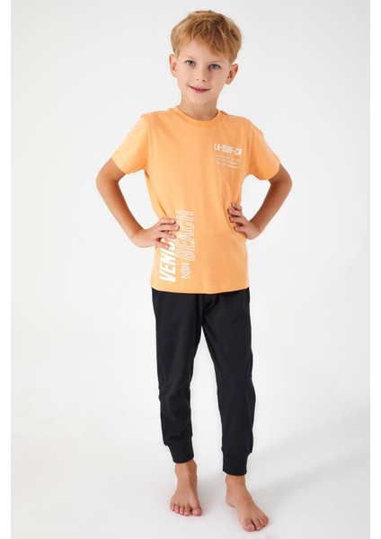 3041 Garson Venice Beach Erkek Çocuk Kısa Kol Pijama Takım