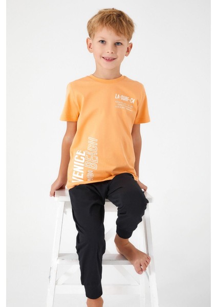 3041 Garson Venice Beach Erkek Çocuk Kısa Kol Pijama Takım fırsatları