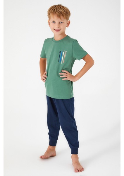 3019 Afterwave Erkek Çocuk Kısa Kol Pijama Takım