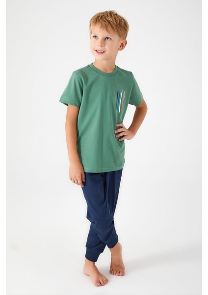 3019 Afterwave Erkek Çocuk Kısa Kol Pijama Takım