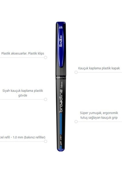 Mavi Imza Kalemi 1.0mm 3 Adet Imza Kalemi Pilot 1,0 mm Kalın Uçlu Kalemi Hızlı Kuruyan Jel Mürekkep