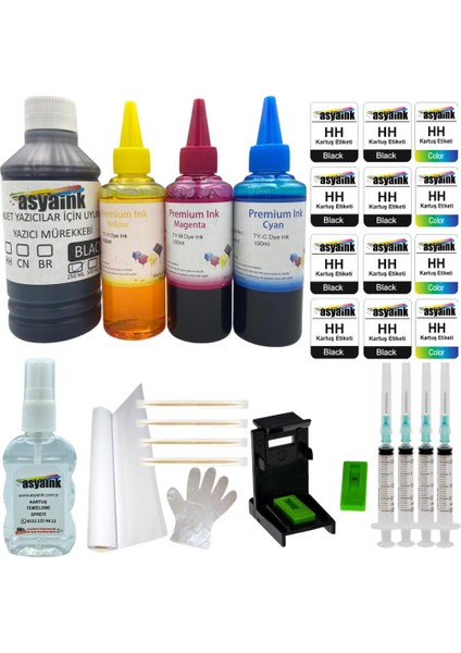 Hp Deskjet 2720 / 2721 Siyah ve Renkli Kartuş Dolum Seti Muadil