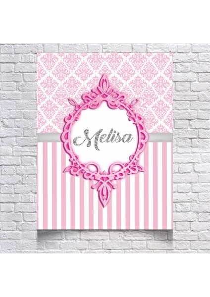 Pembe Damask Desenli Doğum Günü AFIŞI35 x 50 cm