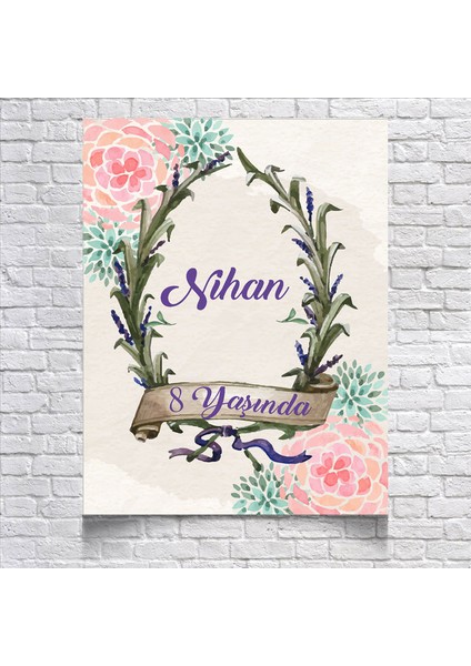 Çiçek Temalı Doğum Günü AFIŞI35 x 50 cm