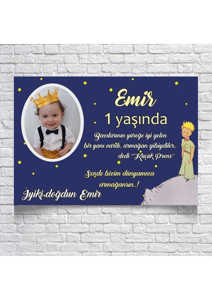 Küçük Prens Temalı Doğum Günü Afişi RESIMLI35 x 50 cm