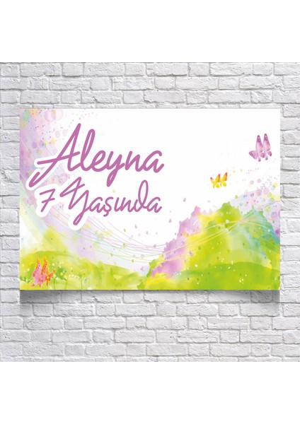Renkli Kelebek Temalı Doğum Günü AFIŞI35 x 50 cm