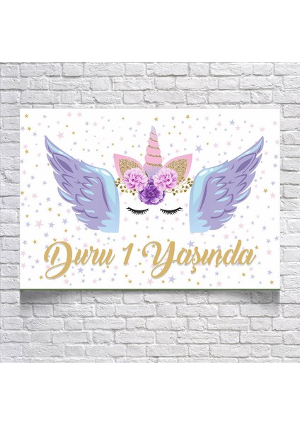 Unicorn Temalı Doğum Günü AFIŞI35 x 50 cm