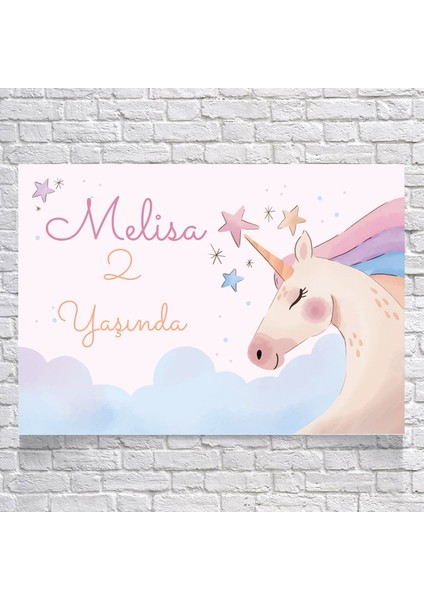 Unicorn Temalı Doğum Günü AFIŞI35 x 50 cm
