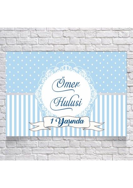 Mavi Çizgili Doğum Günü AFIŞI35 x 50 cm
