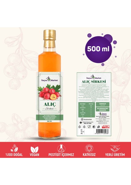 Alıç Sirkesi 500 ML (Çok Keskin)