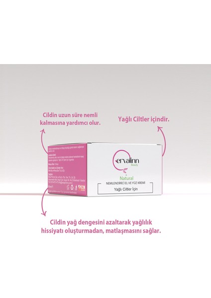 Doğal Nemlendirici El ve Yüz Kremi Yağlı Ciltler Için 50 ml+DUDAK BALSAMI HEDİYE fiyatları