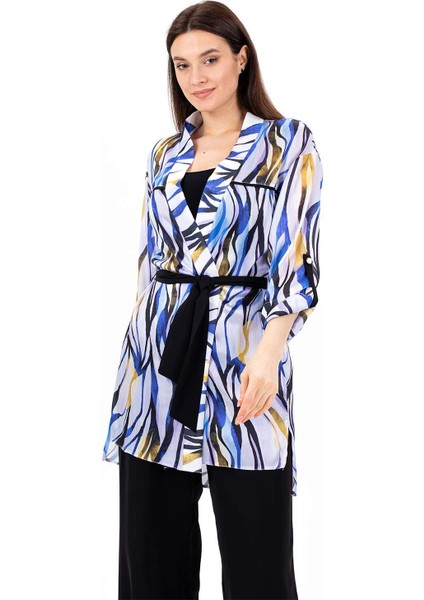 Çizgili Komono Mavi