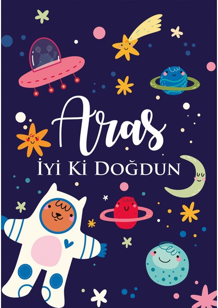 Uzay Temalı Doğum Günü AFIŞI35 x 50 cm