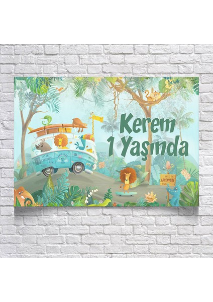 Safari Temalı Doğum Günü AFIŞI35 x 50 cm