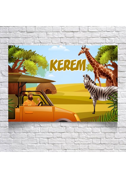 Safari Temalı Doğum Günü AFIŞI35 x 50 cm