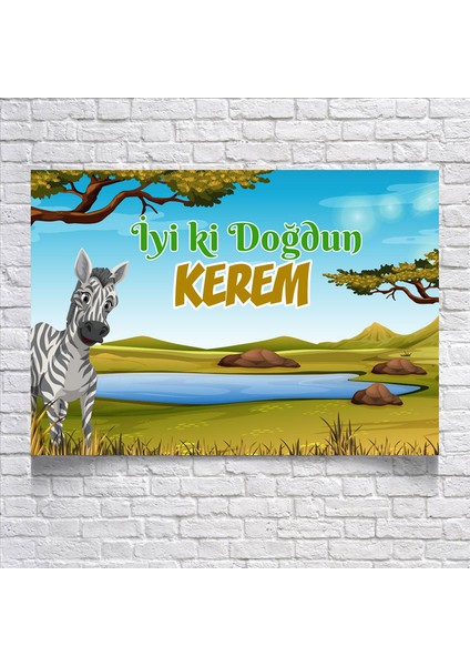 Safari Temalı Doğum Günü AFIŞI35 x 50 cm