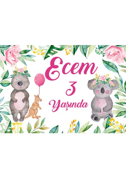 Sevimli Koala Temalı Doğum Günü AFIŞI35 x 50 cm