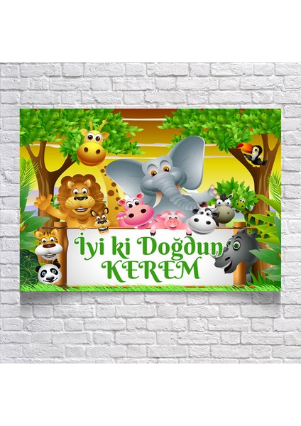 Safari Temalı Doğum Günü AFIŞI35 x 50 cm