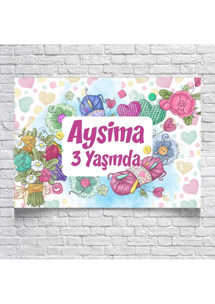 Çiçek Temalı Doğum Günü AFIŞI35 x 50 cm