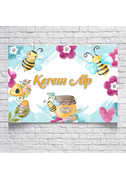 Arı ve Bal Temalı Doğum Günü AFIŞI35 x 50 cm