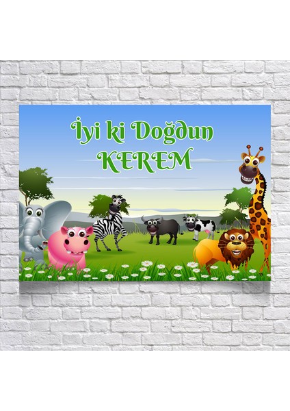 Safari Temalı Doğum Günü AFIŞI35 x 50 cm