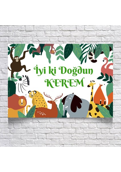 Safari Temalı Doğum Günü AFIŞI35 x 50 cm