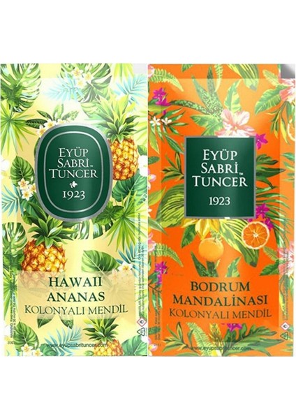 Kolonyalı Mendil 20 Adet 2X10 Hawaii Ananas 10 Adet ve Bodrum Mandalinası 10 Adet