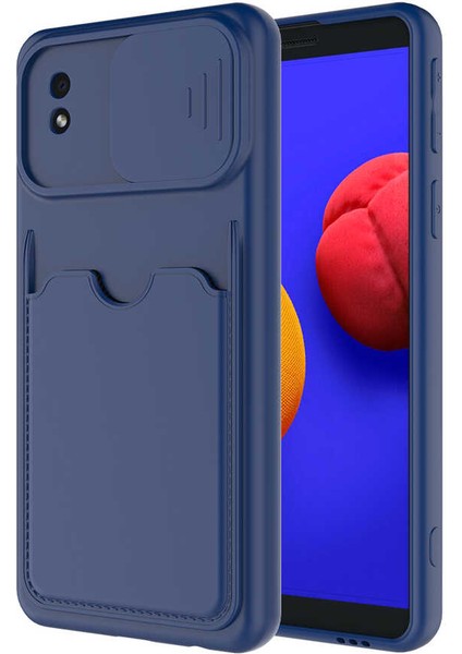 Galaxy A01 Core Kılıf Kamera Korumalı Kartlıklı Luxury Kapak