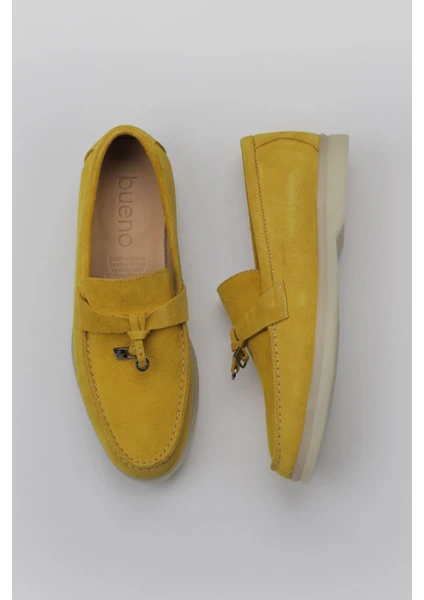 Bueno Shoes Sarı Süet Kadın Loafer 05WS101