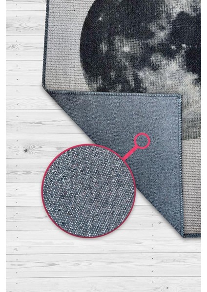 Dolunay Gri Renkli Halı Dokulu Salon Halısı Minimal Genç Odası Halısı Gökyüzü Temalı Halı modelleri