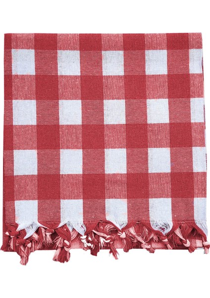 150X150 cm Kareli Yer Sofra Bezi Piknik Masa Örtüsü Saçaklı