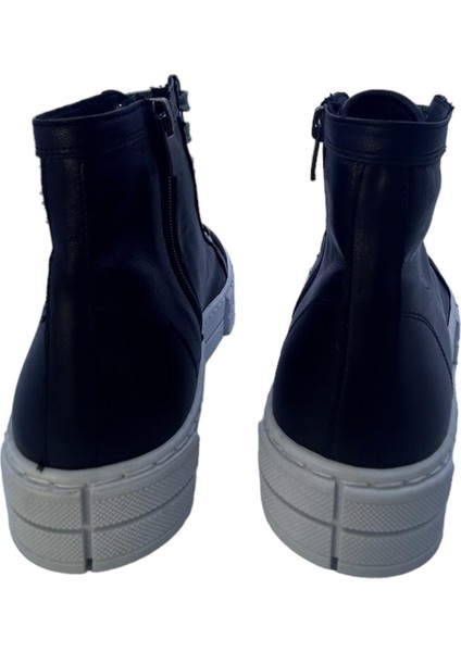 Hakiki Siyah Deri Kadın Yarım Bot modelleri