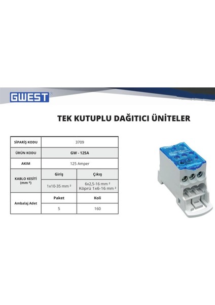GW-125 Amper Dağıtıcı Ünite
