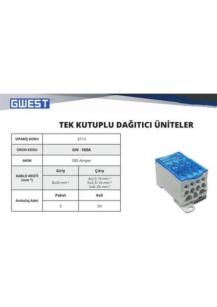 GW-500 Amper Dağıtıcı Ünite