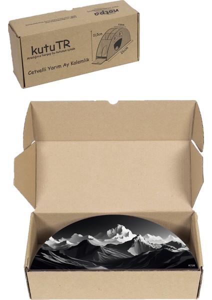 Ahşap Vip Dağ Serisi Gökkuşağı Cetvelli Masaüstü Kalemlik Organizer Montajlı Kutulu modelleri