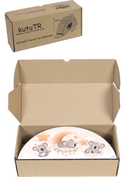 Ahşap Vip Canlılar Gökkuşağı Cetvelli Masaüstü Kalemlik Organizer Montajlı Kutulu modelleri