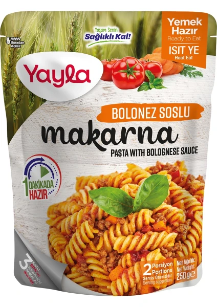 Yemek Hazır Bolonez Soslu Makarna 250 gr