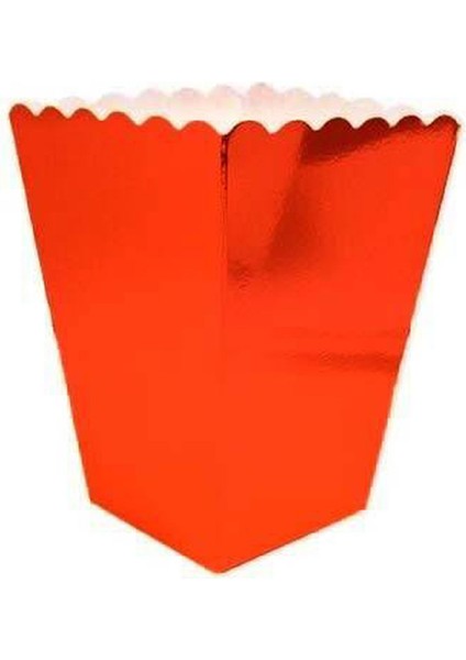 Mini Party Store Mısır Kutusu Metalik Kırmızı 8 Li